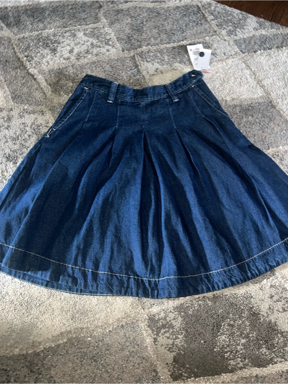 Vans Authentic Chino Denim Skirt Dark Rinse Blue Circle Skirt Midweight